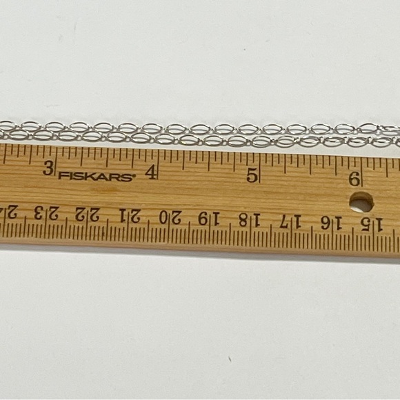 Tiffany & Co. Solid 18k White Gold Diamond Heart Key Necklace Oval Link Chain - Picture 13 of 14